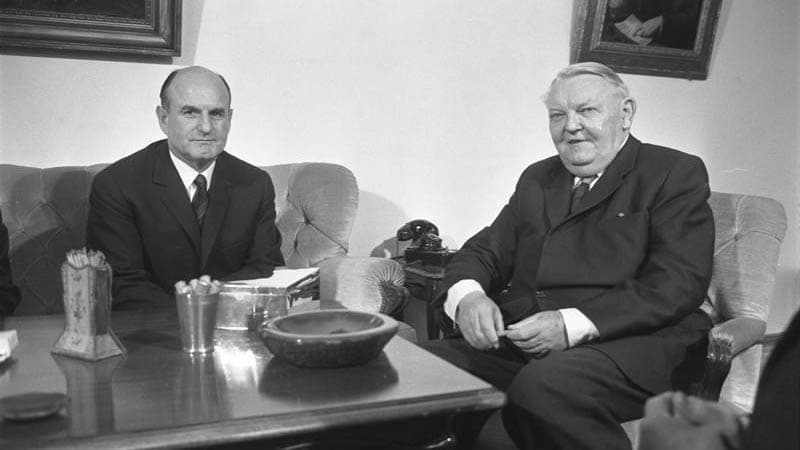 Bundeskanzler Josef Klaus u. Ludwig Erhard